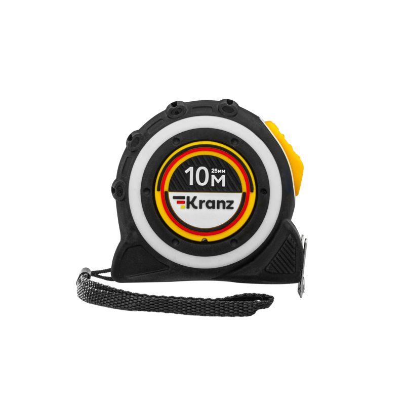 Рулетка Selbstfixierung 10мх25мм магнитный двухсторон. зацеп; двухсторон. шкала; автоматическая фиксация нейлон Kranz KR-12-9024