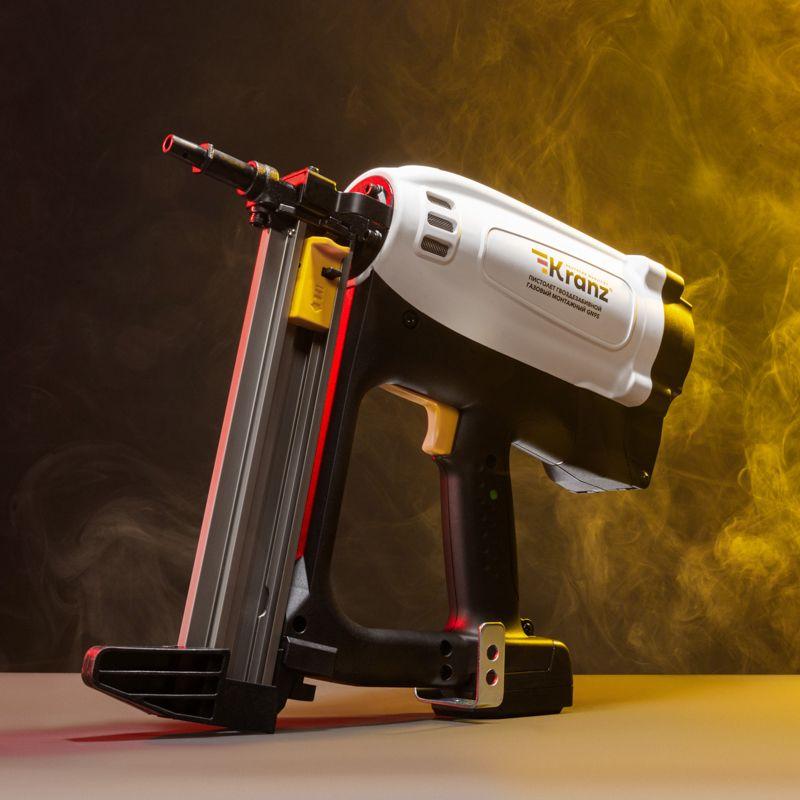 Пистолет гвоздезабивной газовый монтажный GN95 95Дж длина гвоздей 15-40мм d2.7-3мм KRANZ KR-16-1650