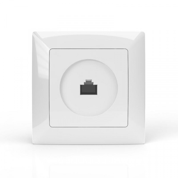 Розетка компьютерная 1-м СП AVA в сборе бел. TOKOV LIGHT TKL-AV-RC1-C01